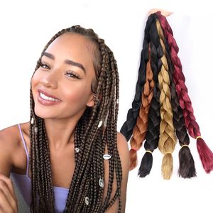 82 Zoll synthetische Häkelhaarverlängerungen für weiße Frauen Box Twist 165g Jumbo Xpression Flechthaar vorgedehnt Großhandel Bulk Long Ultra Braid