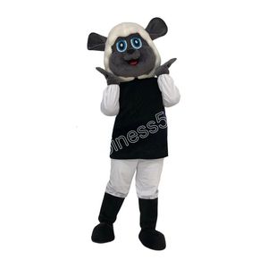 Costumi della mascotte delle pecore di Halloween Vestito da personaggio dei cartoni animati di alta qualità Vestito da festival all'aperto per feste di compleanno per adulti di Halloween