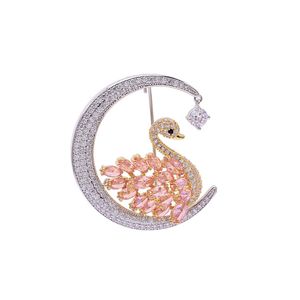 Designerinnen Frauen Brosche Anzug Broschen für Frau Zirkon Lady Swan Pins Vintage Elegante Luxuskleiderstifte Knopf Pin Fashion Schal Schnalle