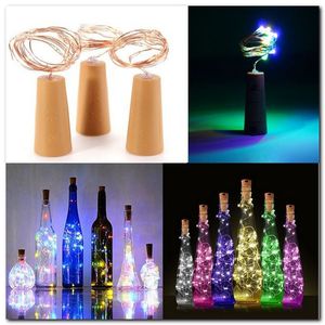 Hot 1M 10LED 2M 20LED Lampe Cork Geformte Flasche Stopper Licht Glas Wein LED Kupfer Draht String lichter Für Weihnachten Party Hochzeit DH3985