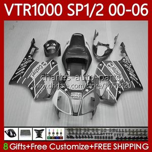 Honda VTR RTV 1000 RC51 00-06 BODYS 123NO.143灰色白SP1 SP2 VTR1000 RTV1000 00 01 02 2004 2000 2000 2000 2000 2002 2002 2003 04 05 06フェアリング