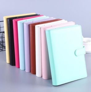 A6 Notebook Notepads Binder 6 Rings Spiral Business Office Planner Binders cute Color PU Leather Cover