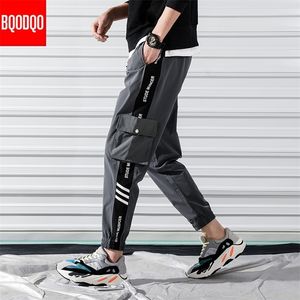 Brevtryck höstbyxor män japanska stickade streetwear harem lastbyxa joggare harajuku hiphop sweatpant hip hop byxor t200422