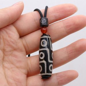 Pendant Necklaces 1PC Ancient Tibet Dzi Agates Beads Necklace Natural Stone Choker Column Buddhism Heaven Charms Jewelry