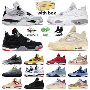 High quality Mens 4 Basketball Shoes 4s Jumpman New Bred Military Black Cat Cactus Jack Off Sail Womens Trainers Infrared White Designer