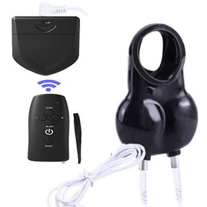 Electric Shocker Chastity Cage Rings Anti-off Penis Ring 18 sexy Toys For Men Masturbators Bdsm Cock Testicle Exotic Accessories