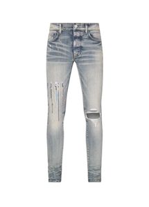 Męskie dżinsy męskie chłodne rytury projektant rozciągnięty w trudnej sytuacji Rower Rower Slim Fit Mothed Motorcycle Denim Men S Mash