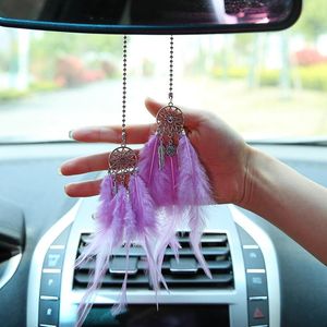 Decorazioni d'interni auto a sospensione Accessori per catcher da sogno per ragazze specchio piuma che pende decorazioni per la casa ornamentinterior