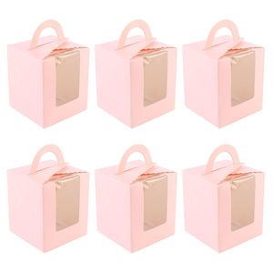 Geschenkverpackung 50pcs Portable Single Design Cake Boxes Paper Cupcake Packing Box Party SuppliesGift