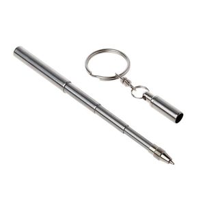 Wholesale tools keyring for sale - Group buy Keychains Portable Stainless Steel Ballpoint Pen Metal Key Ring Keychain Tools R7RF