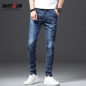 Jantour Brand Mens Slim fit Elastic Jeans Fashion Business Classic Style Skinny Jeans Denim Pants Trousers Male 201111