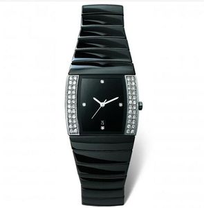 حار بيع جديد أزياء سوداء السيراميك الساعات الفاخرة للمرأة الكوارتز حركة الساعات النسائية ساعة اليد rd26