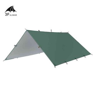 3F UL Gear Ultralight Tarp Outdoor Camping Survival Sun Shelter Shade Awning Silver Coating Pergola vattentätt strandtält H220419