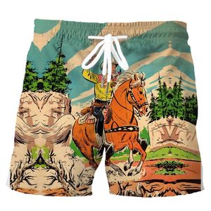 Herr shorts mode män ridning tecknad 3d tryckt bräd casual sportbyxor kläder s-5xl dropmen's