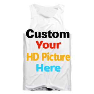 Tanque de tanques personalizados Mulheres DIY Sua marca Picture Text Picture Text 3D Imprimir esportes de ginástica sem mangas Muscle Vest Tops S 7xl 220707