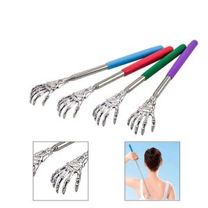 Portable Extendable Telescopic Ghost Claws Rostfritt stål Back Scratchers Hand Massager Backslap för Women's Mens