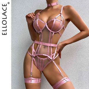 Ellolace Erotic Lingerie Transparent Naked Women Without Censorship Porn Sissy Sexy Outfit 5-Pieces Nudes Sex See Thru Underwear T220816