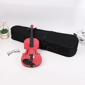 High quality violin pink gloss violin 4 4 adult children Professional playing stringed instruments professional violin 4 4