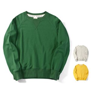 Capuz do capuz pesado de verde japon￪s Homem Men da primavera Autumn Cotton Trendy Sweetshirts Men's Casual Oversize Sleeve Pullover 220816