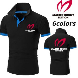 Summer Fashion Master Bunny nadrukowany guzik pullover koszulka męska szorty szorty Slim Fit Golf Polo Shirt Męskie ubranie 220623