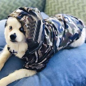 Camouflage raincoat windproof pet dog clothes small dog clothing French bulldog jacket coat pug clothing 201016