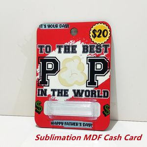 Sublimation MDF Cash Card With Plastic Holder Heat Transfer Printing Blank White Gift Card DIY Promotion voucher B6