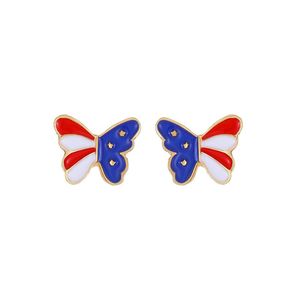 Heißer Verkauf von Kupfer Diamant Stud Star Butterfly Ohrringe American Independence Day Ohrringe kreative Persönlichkeit Ohrzubehör