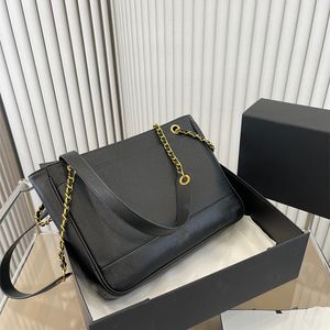Nya retro dubbelkedjor tygväskor stora franska designer handväskor läder stor kapacitet diamantgitter quiltad lyx svart crossbody axel plånböcker