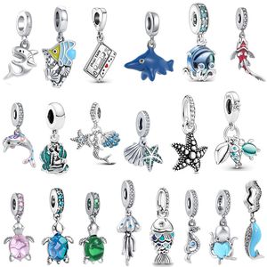 New s925 Sterling Silver Charms Loose Beads Beaded Girls Fashion Designer Ocean Collection Original Fit Pandora Bracelet Shell Pendant DIY Women's Jewelry Gift