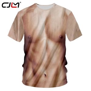 Yaz tarzı göğüs seksi 3d baskılı erkekler tişört rahat tiş