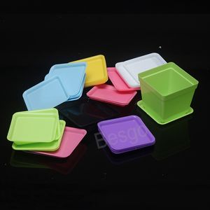 10*10cm正方形のプラスチックトレイ多肉植物ポットトレイ植木鉢水トレイカラフルなミニスモールスクロールプレート喫煙アクセサリーBH6753 TYJ