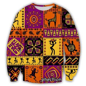 Мужские толстовок толстовок Phechion Fashion Men/Women African Art3d Print с длинным рукавом повседневная спортивная уличная одежда Top S97men's
