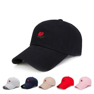 Bollmössor unisex rose broderi baseball cap för män kvinnor blommor cap rapper street höft pop hattar mössa utomhus sport män kvinnlig hatt 230206