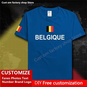 Бельгия Country Flag Tshirt Diy Custom Jersey Fans Назовите номер бренд хлопковые футболки мужчины женщины свободные спортивные футболки 220620