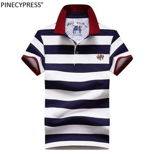 95% Cotton 5% Spandex Quality Summer Man Poloshirt Fashion Embriodery Striped Casual Male Navy Blue Men Short Sleeve Polo Shirt 220615