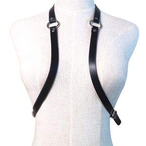 Belts 1pc Sexy Women Mature Men Gentleman Adjustable Leather Body Chest Harness Belt Black Punk Fancy Costume Clothing Accessories 1pcBelts