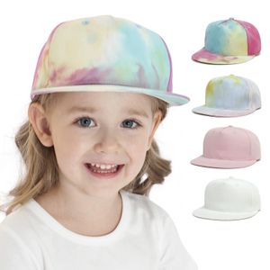 Kawałki baseballowe dla dzieci puste krawat barwnik hip hop czapki chłopcy na świeżym powietrzu letnie regulacje hat europejskie dziewczyny z amerykańskich mody na plażę czapkę kucyka