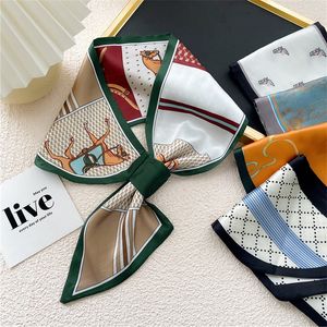 Mode Small Silk Scarf Women Spring and Autumn Summer Small Ear Scarf Korean Style Tie Bag pannband Decoration Neck Scarf 220516