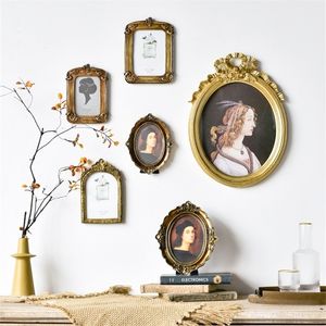 Cutelife Nordic Ins Resin Po Wall Frame With Art Home Decor Wooden Picture Frame Vintage Imitation Carved Picture Wood Frame 201211