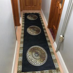 Nordic Black Gold Striped salon sypialnia sypialnia Dywan Dziecięcy Zabawa Kuchnia Łazienka Niezlip Mat Doormat Tapis 220811