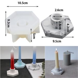Est Handmade Ashtray för Concrete Candlestick UV Epoxy Harts Mold Candle Holder Silicone Mold Tools 220611