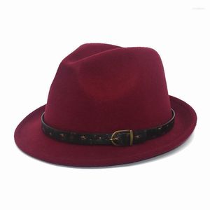 Elegancka dama czapka fedora retro top flat Men Street Gambler f68 szerokie brzaki hats oliv22