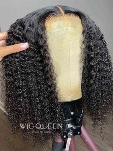 Jerry Curly X Lace Front Wig Short Bob Human Hair Djup Wave Brasilian Remy Preplucked Density Xclosure 220606