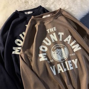 NoEstaMal Männer Sweatshirts Harajuku Vintage Fleece Brief Drucken Casual Hoodies Mode Grundlegende Mann O Neck Pullover Koreanische Kleidung 220402