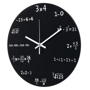 Wall Clocks Black Wooden Math Formulas Clock Hanging Watch Number 30cm Large For Home Classroom Decor
