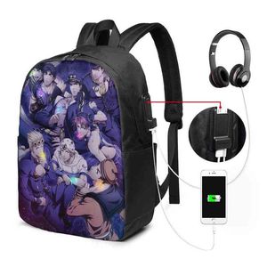 Casual usb mochilas homens mulheres dos desenhos animados mochila adolescente portátil saco de escola aventura bizarra grande capacidade mochila