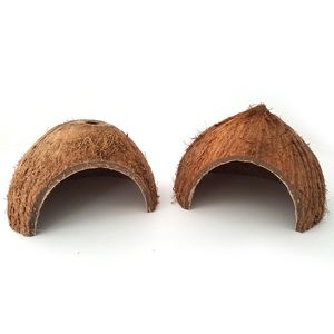 Natural Coconut Shell Small Animal Pet Spider Lizard Cave Nests with Hole Or No Holes Reptiles Hiding Cage Hamster House Nest 367 D3