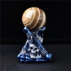 ingrosso Gioielli Reiki-Triangolo vintage Skull Crystal Ball Holder Made Stand Base Base Decor Sfere Holder Figurine Gioielli Displays Holiday Reiki Regalo