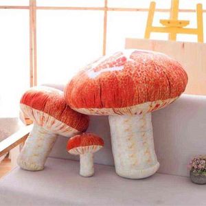 Hot 1840Cm 3D Food Vegetable Hugs Mushroom Soft Kawaii Cute Valentine Home Pillow ldren Toys Filled Zipper J220729