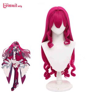 L-Email Peruk Sentetik Saç Oyunu Kader Tristan Cosplay Wig Kader/Grand Sipariş 80cm Uzun Şarap Kırmızı Isı Dayanıklı Peruk220505